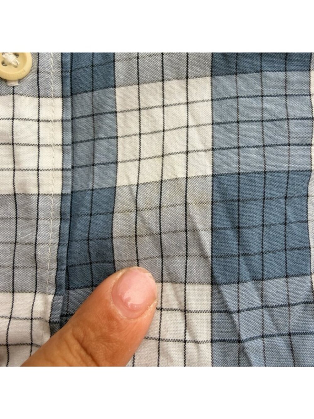 Outerknown Short Sleeve Button Up Camp Shirt Mens Size Large Plaid Blue - Picture 10 of 10